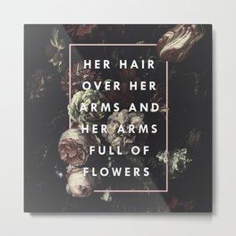 Arms Full Of Flowers Metal Print | Antique, Flowers, Graphicdesign, Vintage, Black, Graphic Design, Typography, Botanical, Floral, Botanica 