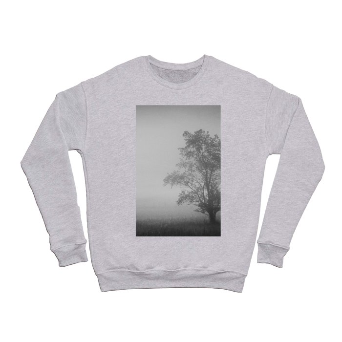 Tree Silhouette Lonely Minimal Black And White Photography Print Crewneck Sweatshirt