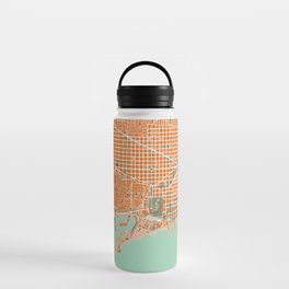 Barcelona city map orange Water Bottle