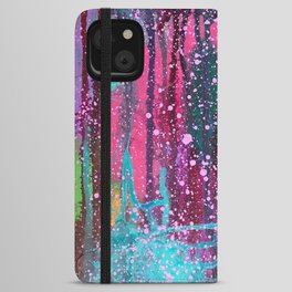 Magical Turquoise Drips and Splatters  iPhone Wallet Case