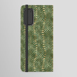 Gold Green Snake Skin Pattern Android Wallet Case