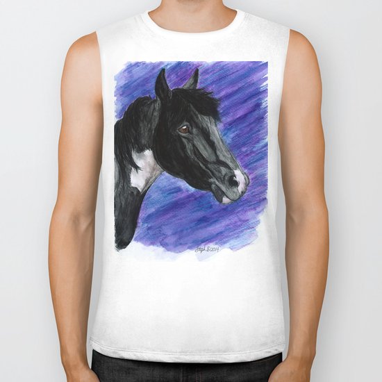 Watercolor Paint Horse Biker Tank