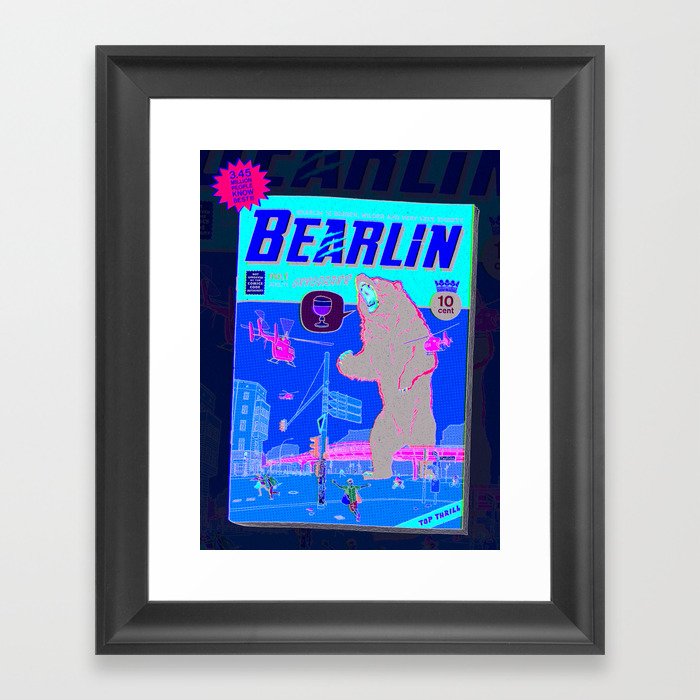 Bearlin is very very thirsty Framed Art Print