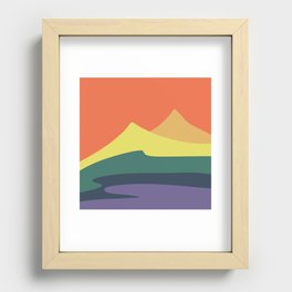 Abstract Rainbow Mountains  Recessed Framed Print