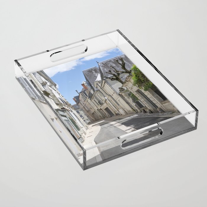 French street in medieval town of Chinon - summer travel photography Acrylic Tray