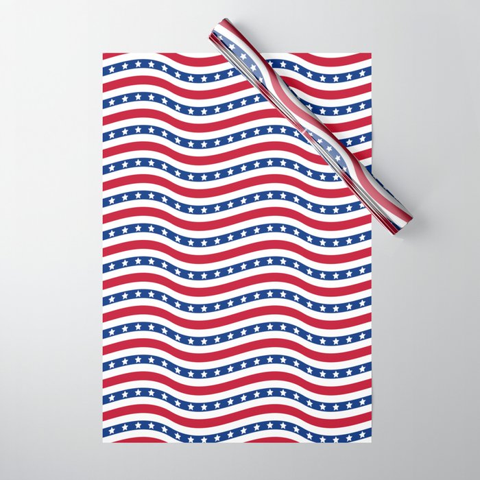 Patriotic Pattern United States Of America USA Wrapping Paper by