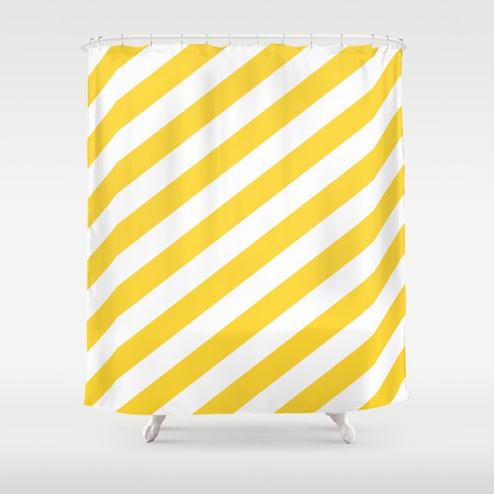 Stripes Deep Yellow Shower Curtain