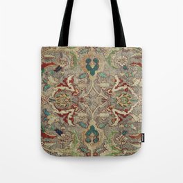 Safavid Dynasty Floral Carpet Tote Bag