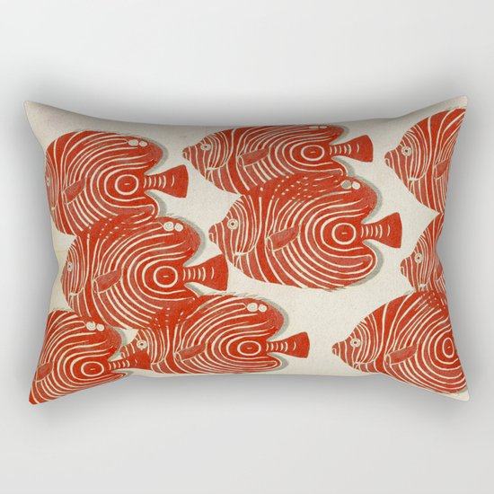 Shoal of Red Fish Rectangular Pillow