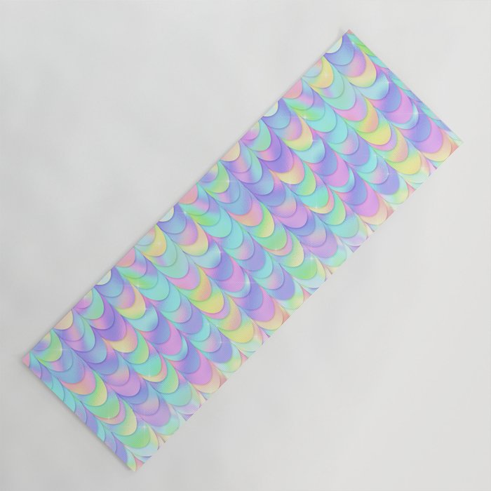 Holographic Mermaid Scales Pattern Yoga Mat