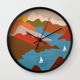 Sea Bay Sailing Wall Clock