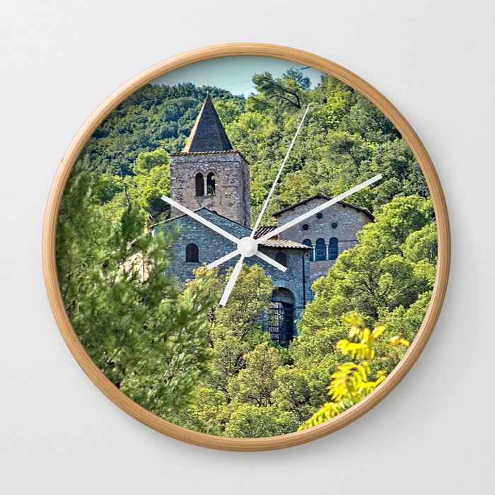 Medieval Gothic Abbey of San Cassiano Woods, Narni, Italy Wall Clock