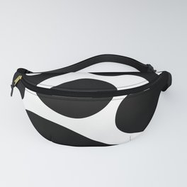 Mid Century Modern Organic Abstraction 347 Black and White Fanny Pack