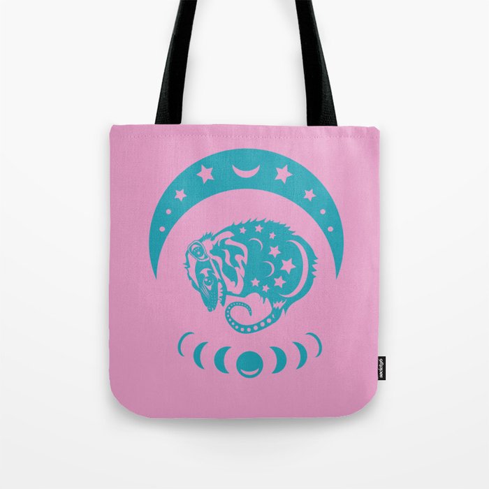 Teal & Pink Possum Tote Bag