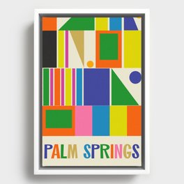 Modtastic Palm Springs Colorful Mid Century Modern Abstract Geometric Framed Canvas