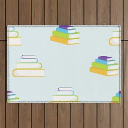 Books Vector Flat Style Pattern Outdoor Rug