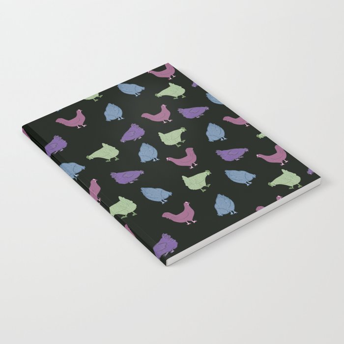 Colorful Chickens - Black Notebook