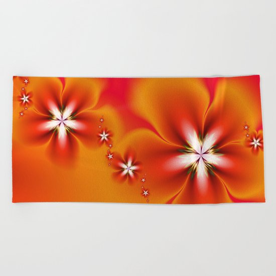Fleur d'Automne Fractal Beach Towel