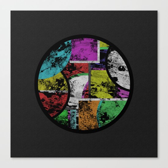 Pastel Porthole - Abstract, geometric, textured, pastel coloured artwork Canvas Print