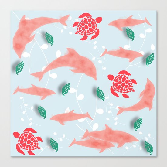 Dolphin blue Canvas Print