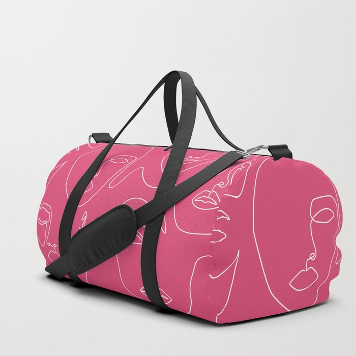 Faces In Pink Duffle Bag