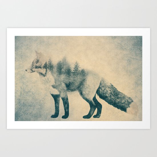Fox and Forest - Shrinking Forest Art Print