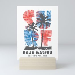 Baja Malibu surf paradise Mini Art Print