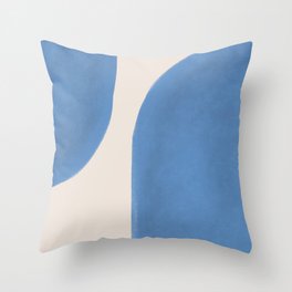 Painted Shapes - Blue Minimalist Throw Pillow