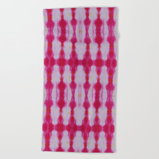 Fuchsia Tie Dye Stripe 1 Beach Towel