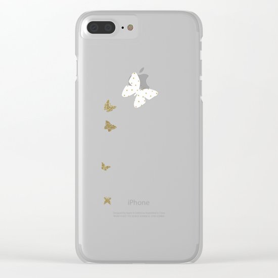 Golden touch I - Gold glitter small polkadots pattern- Confetti on #Society6 Clear iPhone Case