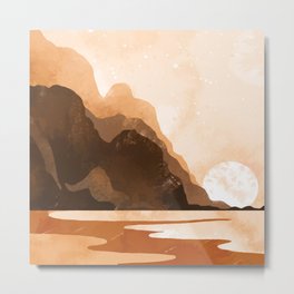Water Flow 1 Metal Print | Sun, Ocean, Graphicdesign, Sand, Cliffs, Set, Setting, Water, Mountains, Sunset 