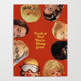 Look at You! Poster | Work, Girls, 60S, Vintagephotography, Glasses, Colorful, Fun, Typography, 70S, Graphic 