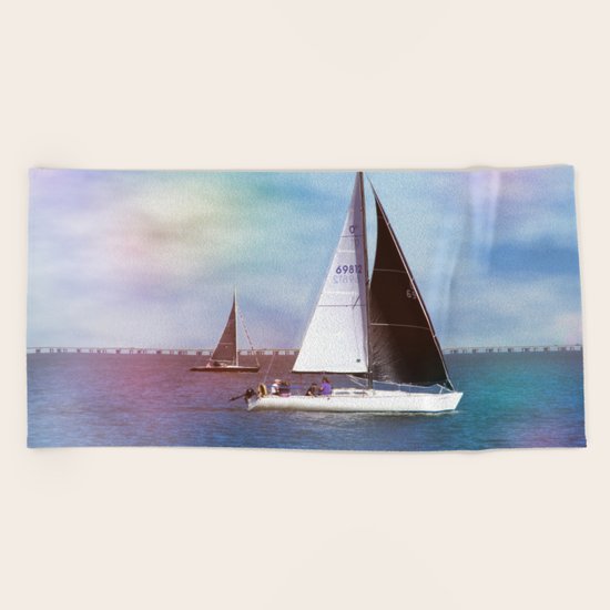 Sail Boats Beach Towel