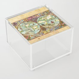 Magical Antique World Map  Acrylic Box