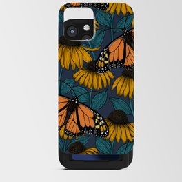 Monarch butterfly on yellow coneflowers  iPhone Card Case