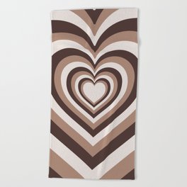 Retro Hearts in Hypnotic pattern (xii 2021) Beach Towel