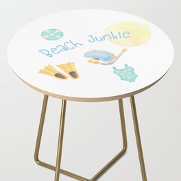 Beach Junkie (with watercolor beach gear) Side Table