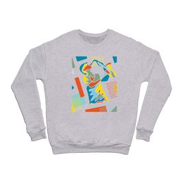 Abstract Geometric Sax Player Crewneck Sweatshirt