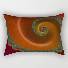 Turquoise and Orange Swirl Rectangular Pillow