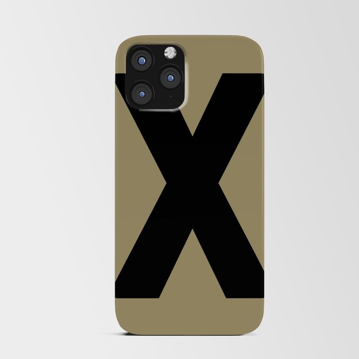 Letter X (Black & Sand) iPhone Card Case