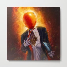 Anxiety Metal Print | Mentalhealth, Businessman, Insecticide, Redballoon, Disorder, Fire, Stress, Explosion, Collage, Anxiety 