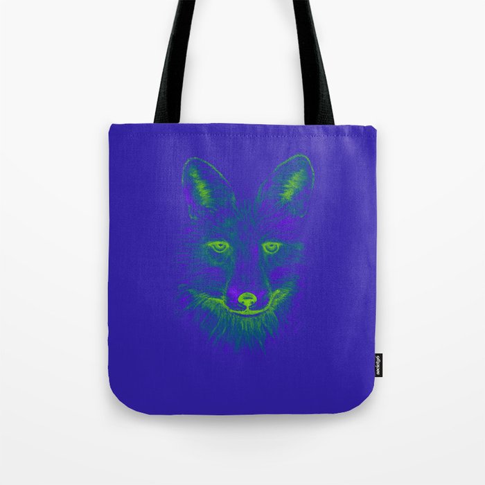 Fox - Purple and Green Tote Bag