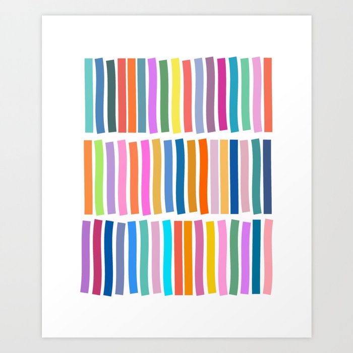 Bright Whimsical Rainbow Stripes Art Print