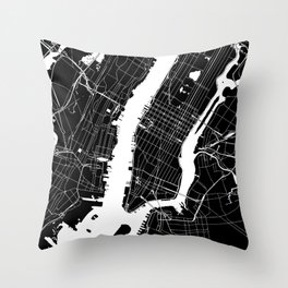 New York City Black On White Throw Pillow