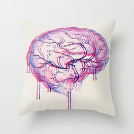 3D Brain Throw Pillow