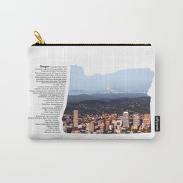 Oregon Minimalist Map | Portland Skyline and Mount Hood Carry-All Pouch