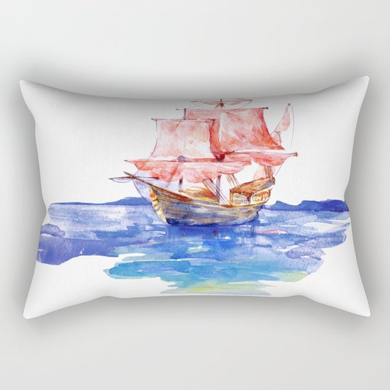 Fishing Boat Rectangular Pillow