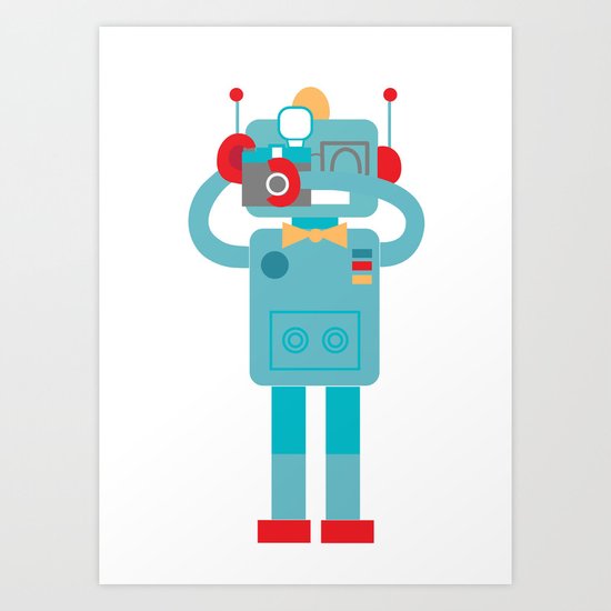 Robot loves Diana Art Print