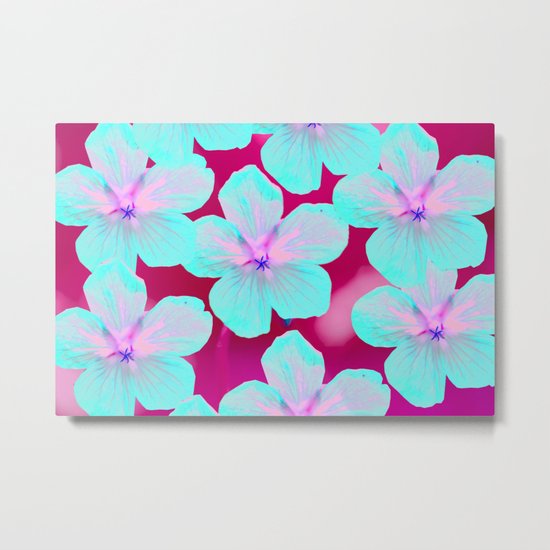 Retro Flowers Metal Print