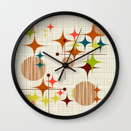 Starbursts and Globes 4 Wall Clock